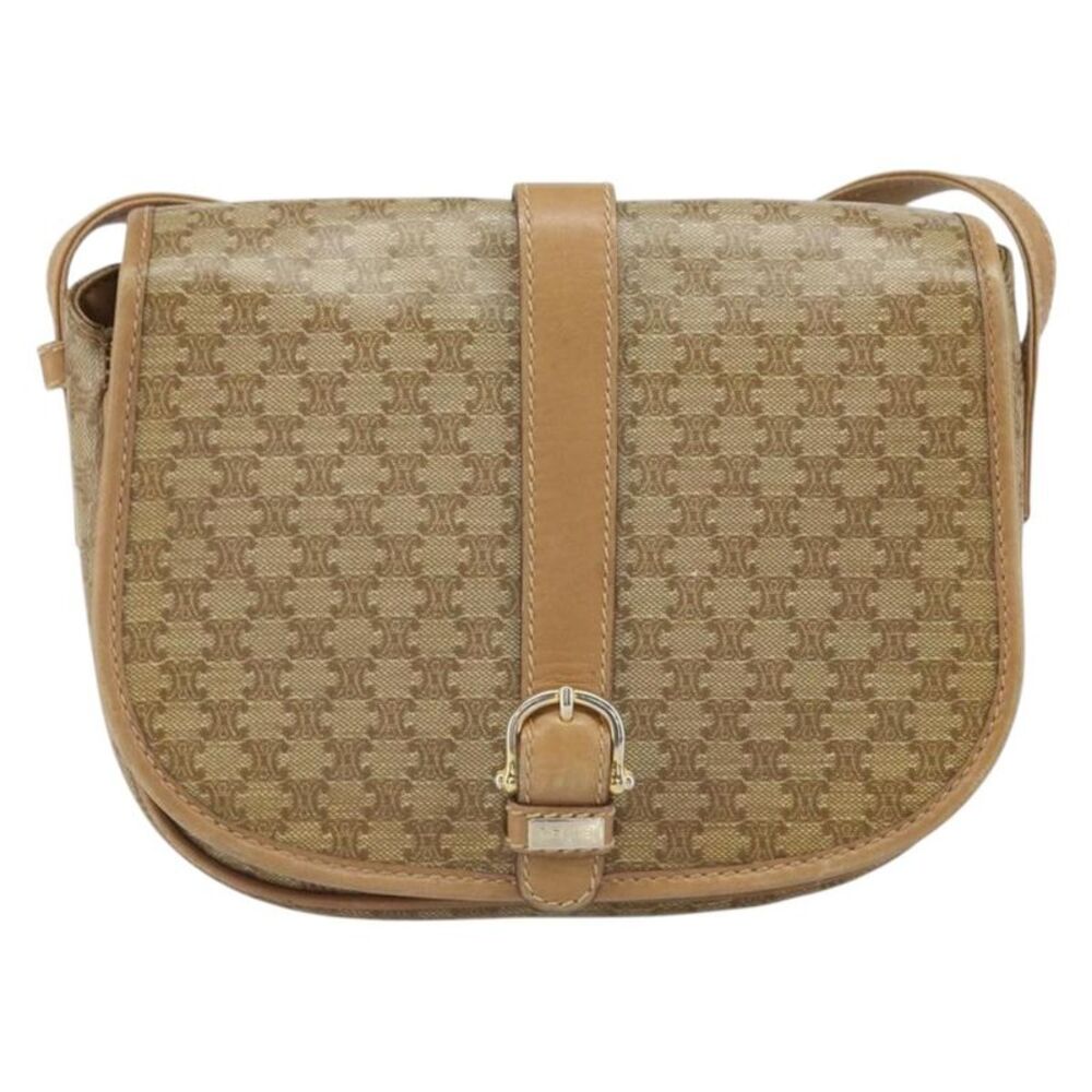 Celine Vintage Macadam Canvas Beige Canvas Backpack Bag